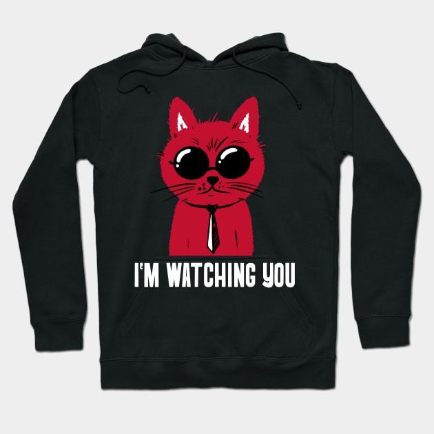 agent cat watching on you Hoodie by maggzstyle